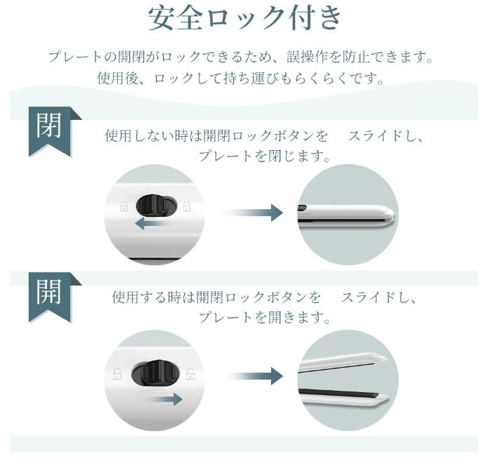 ヘアアイロン MAX230℃ 10秒急速加熱 ヘアーアイロン カール ストレート クッションプレート