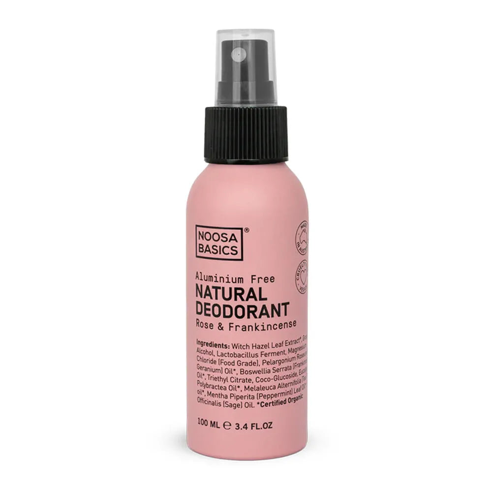 Noosa Basics ボディスプレー 100mL ローズ&フランキンセンス アルミニウムフリー ヴィーガン デオドラント